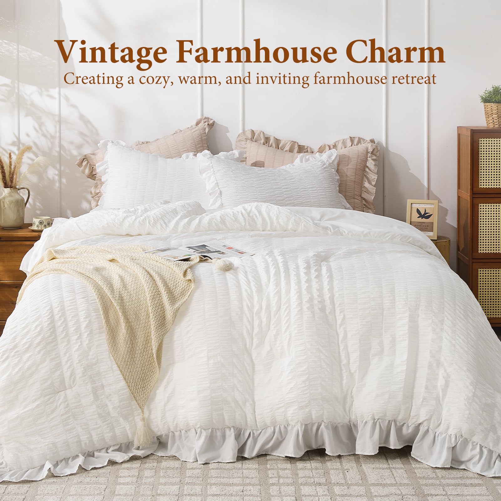 Jollyvogue Seersucker Comforter Set - Queen Size -2
