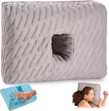 ODOXIA Piercing Pillow | Soft Donut Pillow for Side Sleepers | Sleep with Piercings or Headphones | Doughnut with Hole | Relieves Ear Pain, Ear Pressure & CNH | Cool & Comfortable Memory Foam