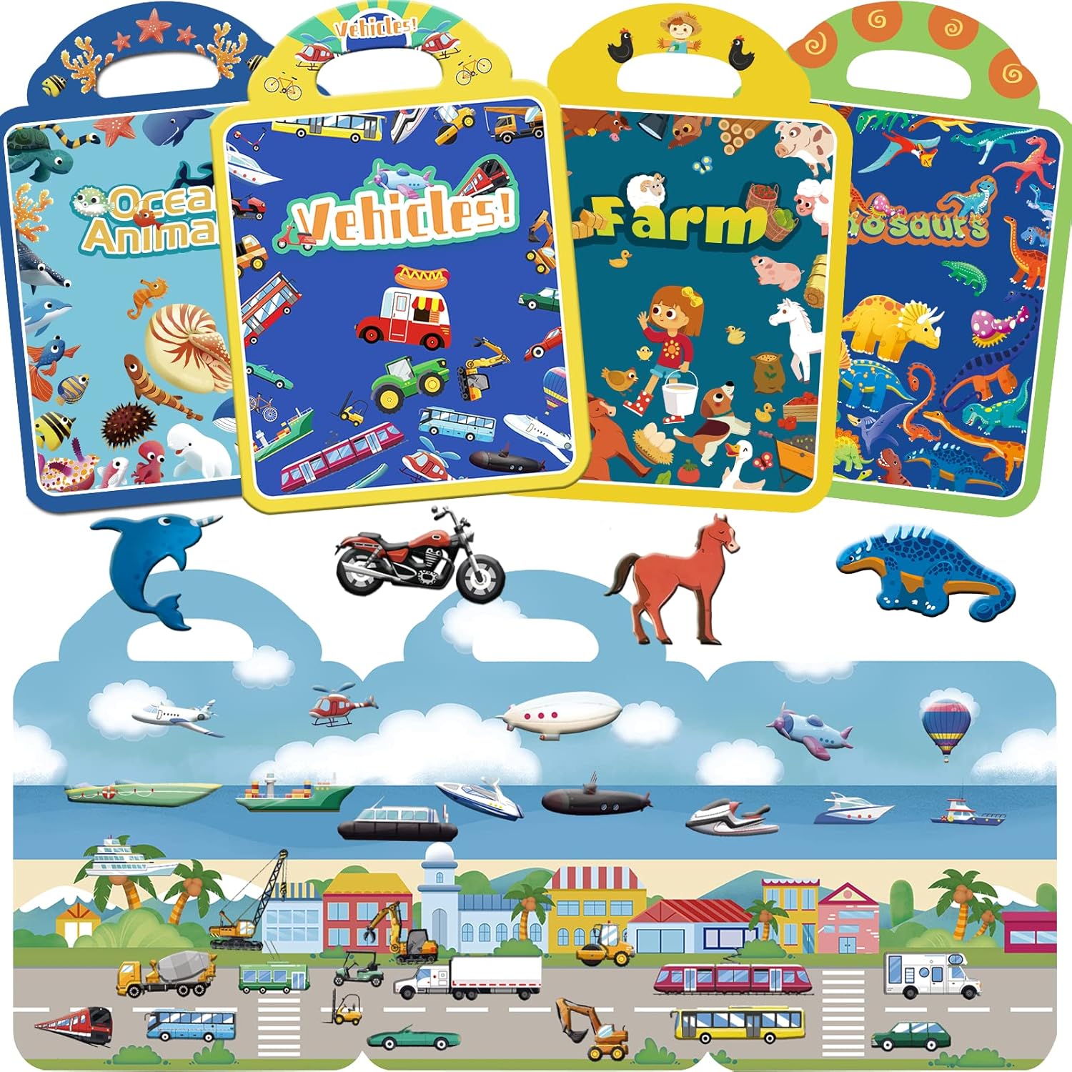 Puffy Sticker Book for Kids, Sticker Activity Book for Toddlers, Restickable Puffy