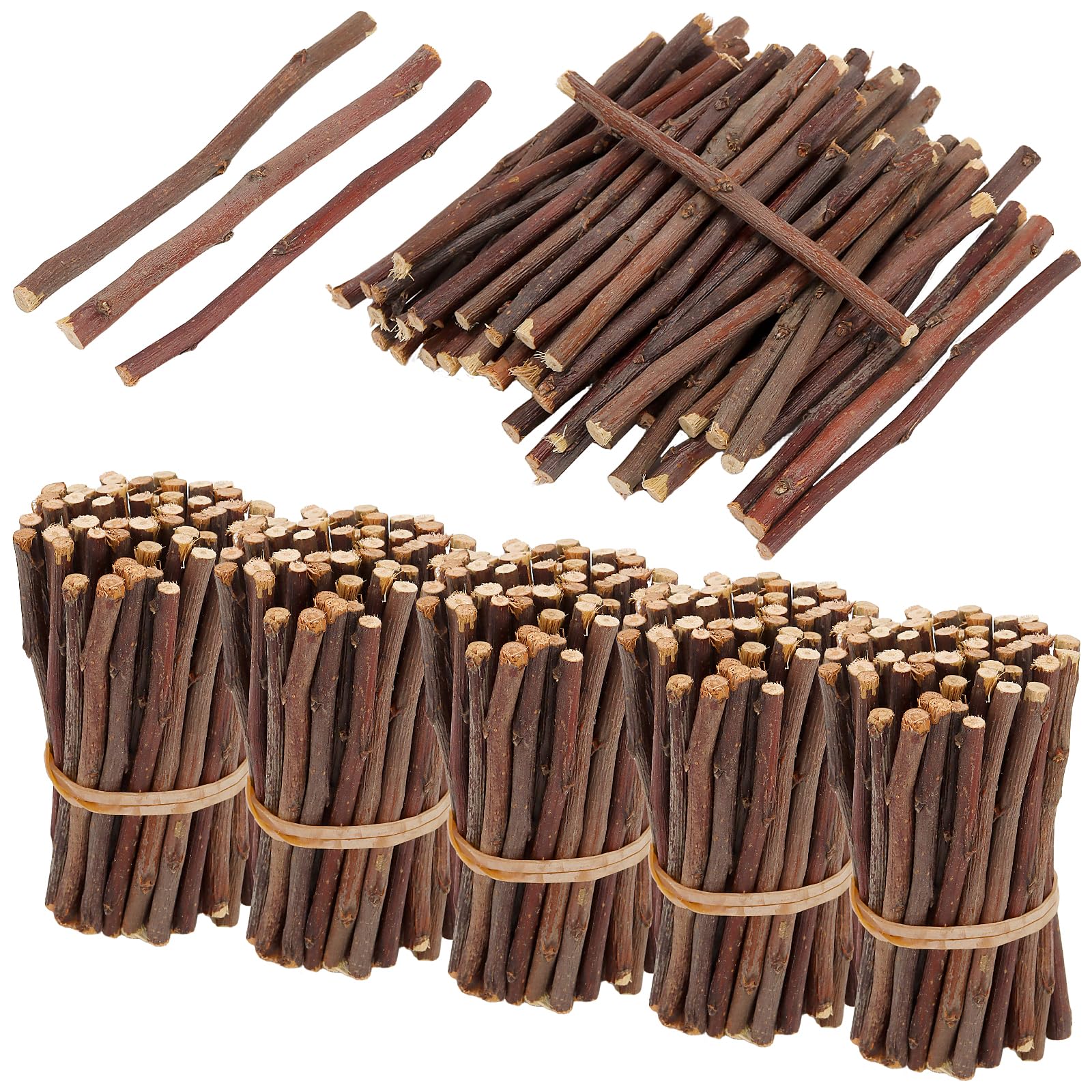 SHEUTSAN Lot de 600 bâtons en bois, 10,2 cm de long, 0,5 à 1,2 cm de diamètre, pour loisirs créatifs