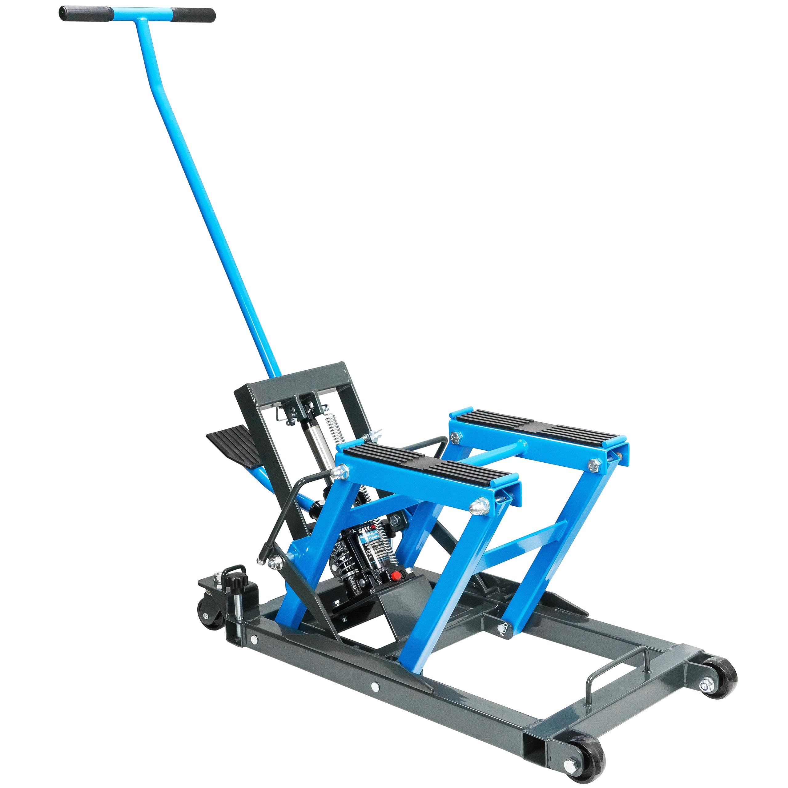 Cric moto à ciseaux capacité 544 kg, pont élévateur large plateau, ht. 10,5-38 cm