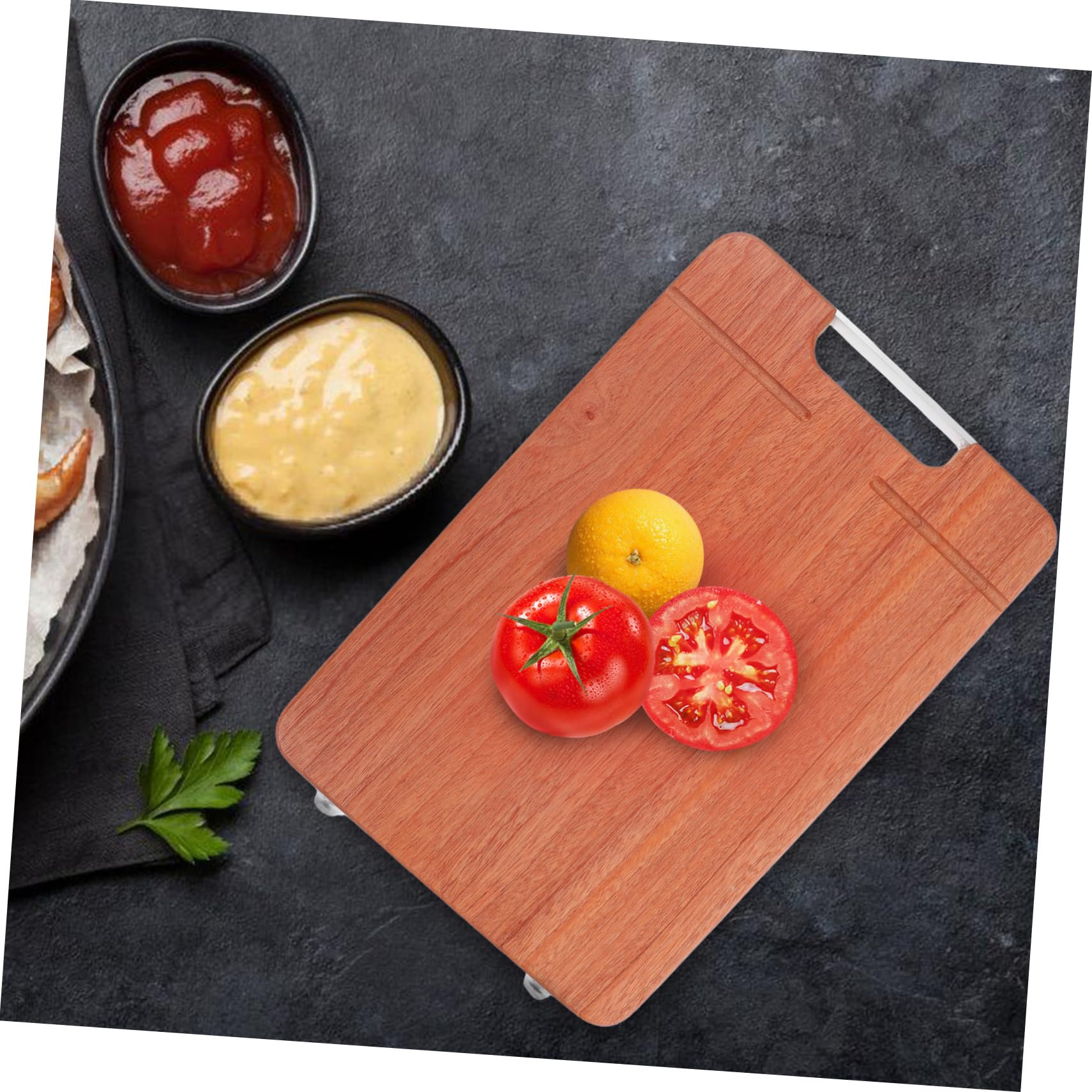 ULTECHNOVO Tagliere Per Verdure in Legno Acacia Con Manico Tagliere Per Alimenti Da Cucina Vassoio Antiscivolo