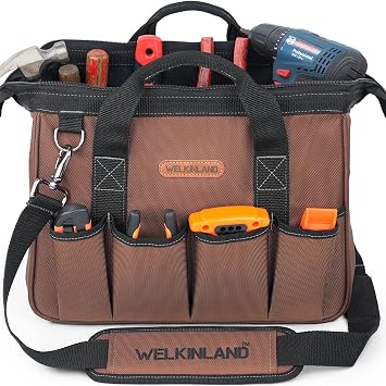 WELKINLAND 17-Pocket HVAC Service Bag, 14-Inch Electrician Tool Bag