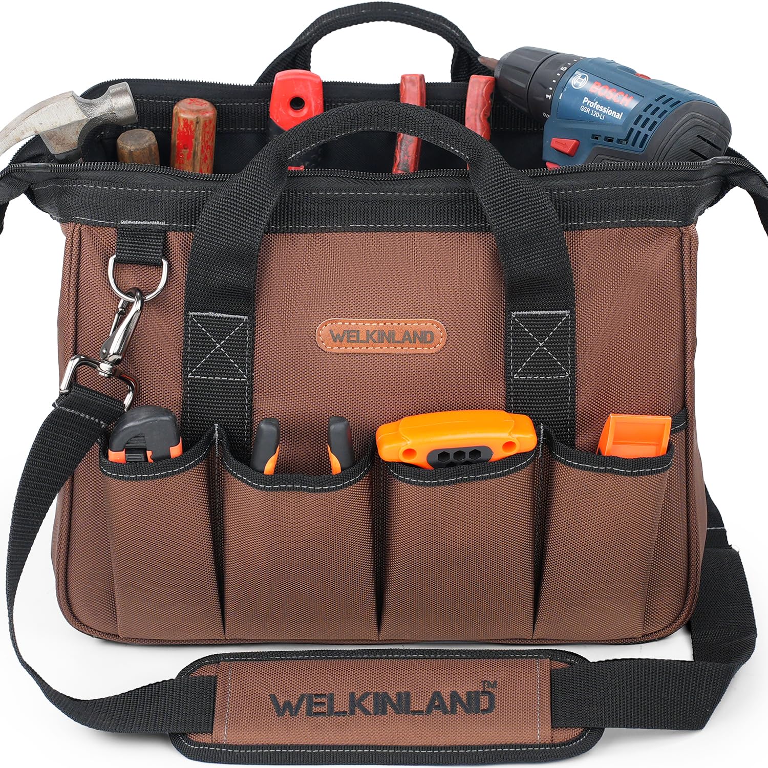 17-Pocket HVAC Service Bag, 14-Inch Electrician Tool Bag | Stay-Up Technician Tool Bag,He…