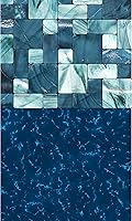 Blue Wave Emerald Coast 15ft Round Overlap Pool Liner - Durable Weather-Resistant Vinyl for 48/54in Steel Wall Pools, Agate-Inspired Design