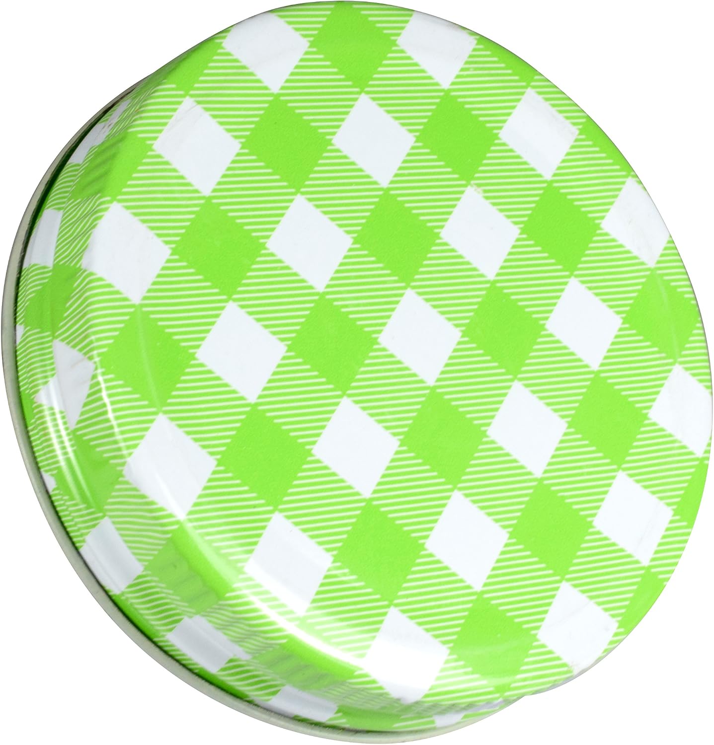 Sunshine Mason Co, One Piece Mason Jar Lids 6 Pieces, Green Gingham image 4