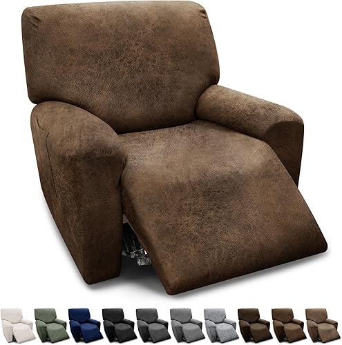 Miniatura 118 de Fundas para sillón con cojines en forma de T de 2 piezas, apariencia de cuero, funda para sofá, funda para silla, protector elástico para muebles,