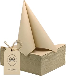 100% Mosel Airlaid Servietten, 50 Stück (40 x 40 cm), in Sand Beige | Stoffähnlich & beidseitig farbig – Premium Tischdeko für Hochzeit, Kommunion, Konfirmation, Taufe & Geburtstag