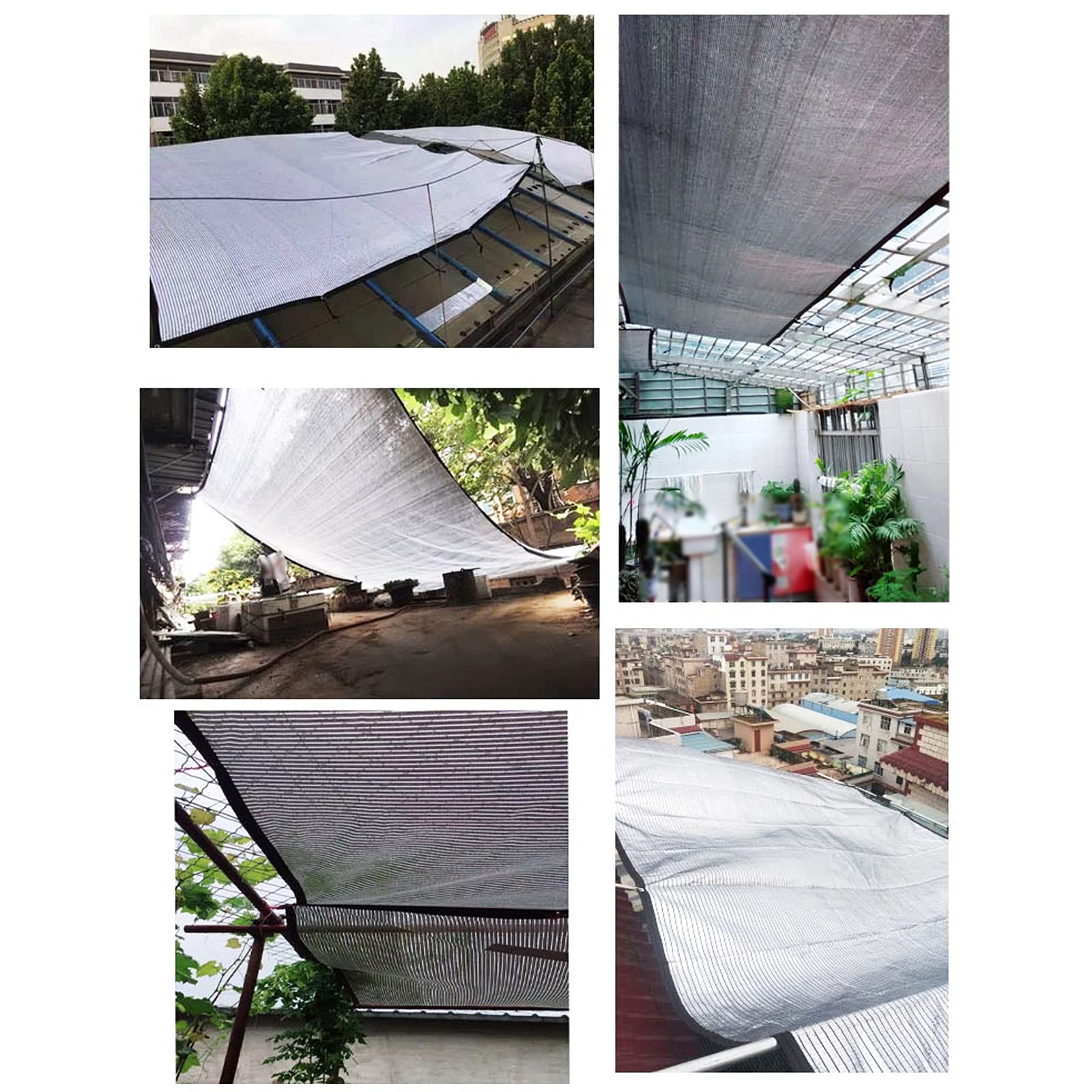 Cubierta de tela reflectante de aluminio e 99% de protección UV, lona de malla transpirable para invernadero y patio (2 x 8 m)
