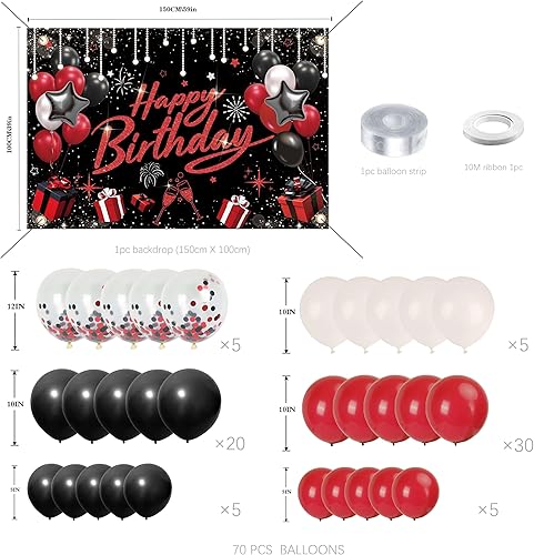 Miniatura 2 de Decoraciones de cumpleaños número 21 para él – (21 unidades) con letras de alegría a 21 años con purpurina dorada negra para él y ella, 6 pompones