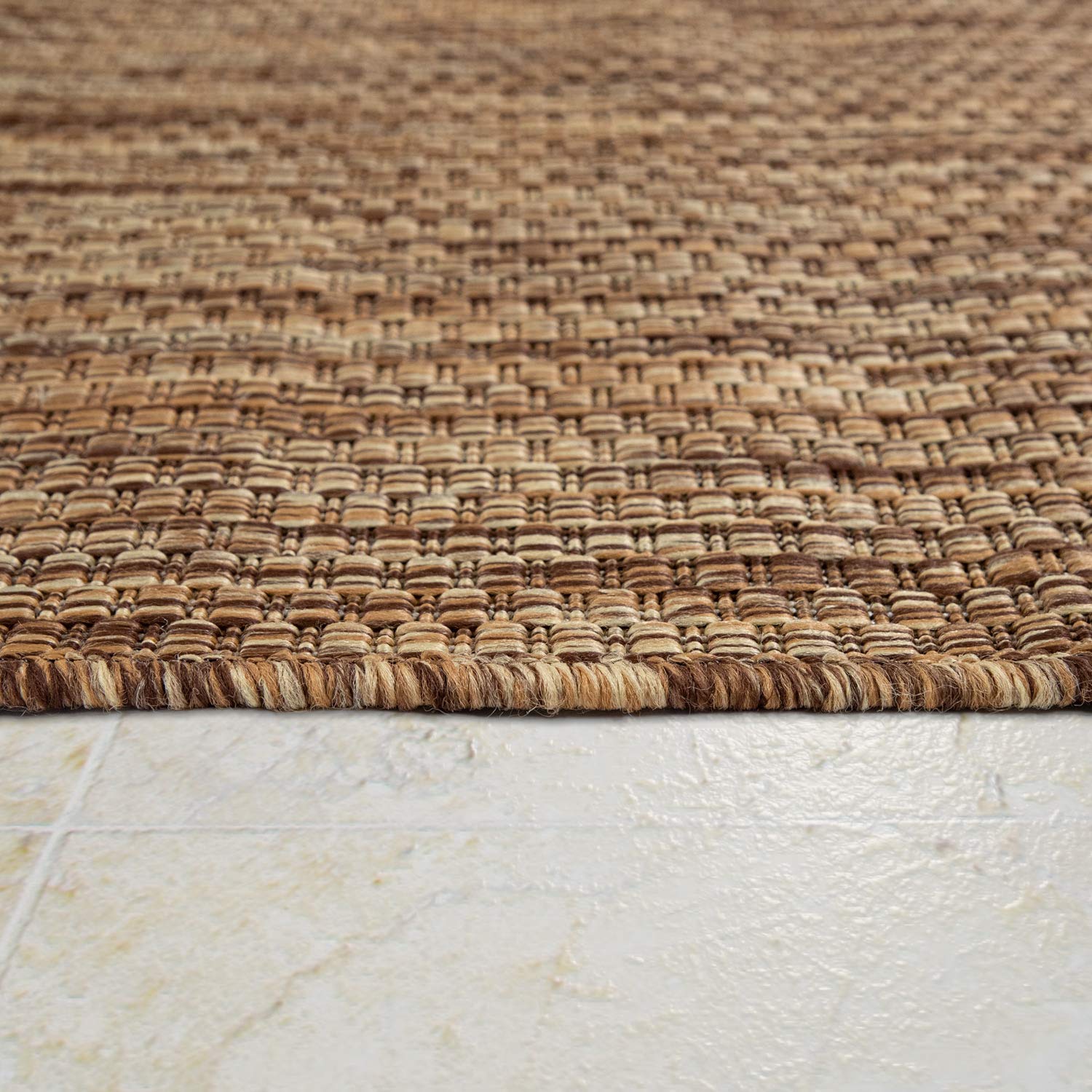 TT Home Tapis pour Extérieur Tapis De Cuisine Balcon Terrasse Design Uni Moderne, Couleur:Café, Dimension:80x250 cm