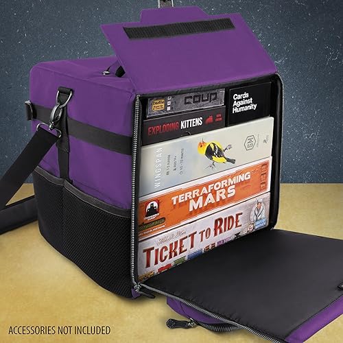 Miniatura 47 de ENHANCE Bolsa de hombro para juego de mesa, almacenamiento reforzado para juegos de mesa con correa acolchada para el hombro y bolsillos de Negro