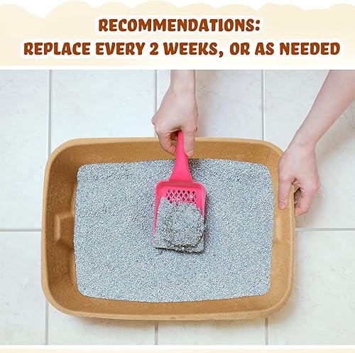 Miniatura 6 de Tessco - Paquete de 5 cajas de arena desechables grandes para gatos de papel y gatitos, bandeja de arena desechable para interiores y exteriores,