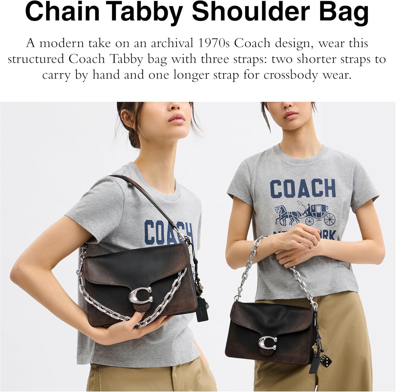 Coach Womens Chain Tabby Shoulder Bag