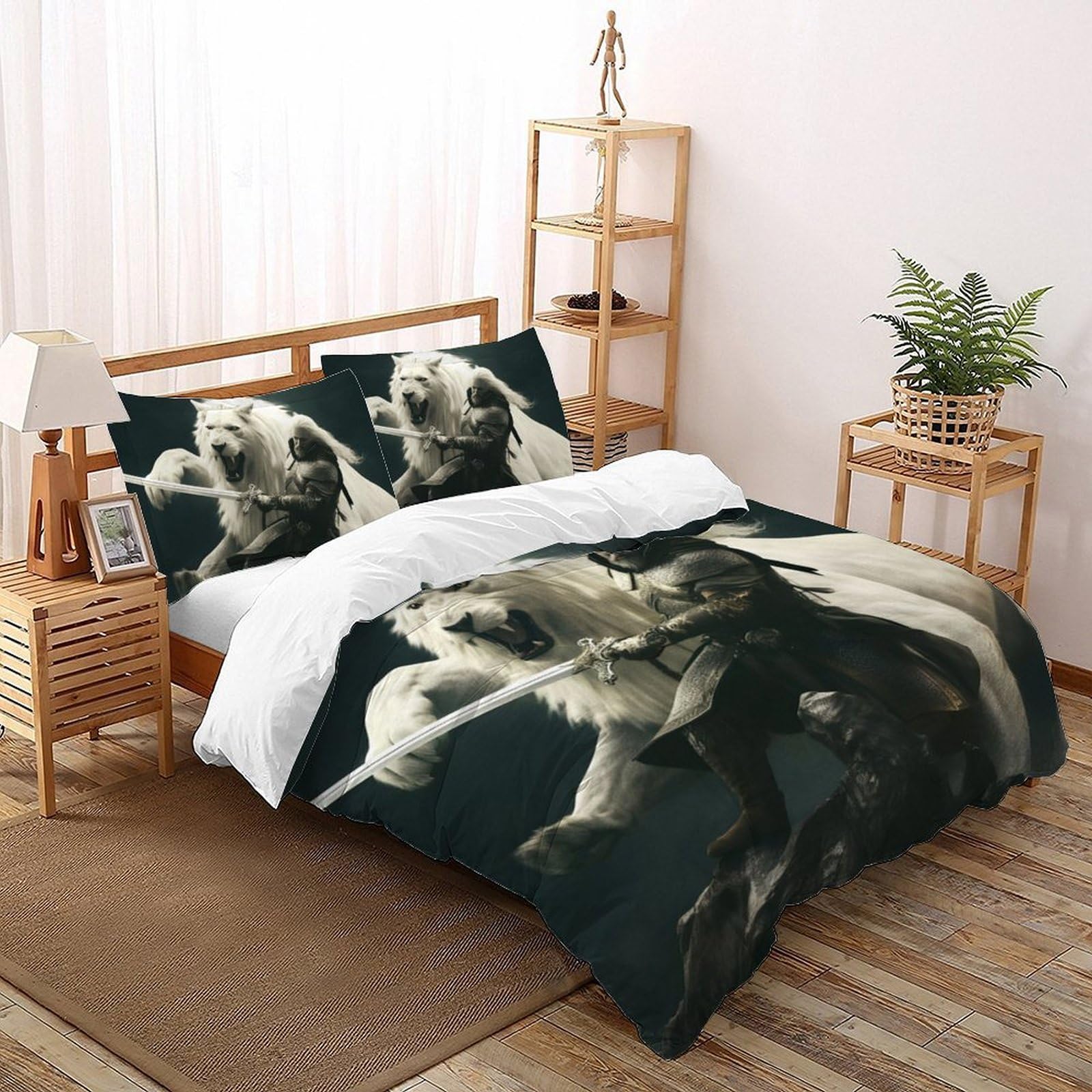 Housse de couette 3D fermeture éclair 200x200cm douce et facile à laver