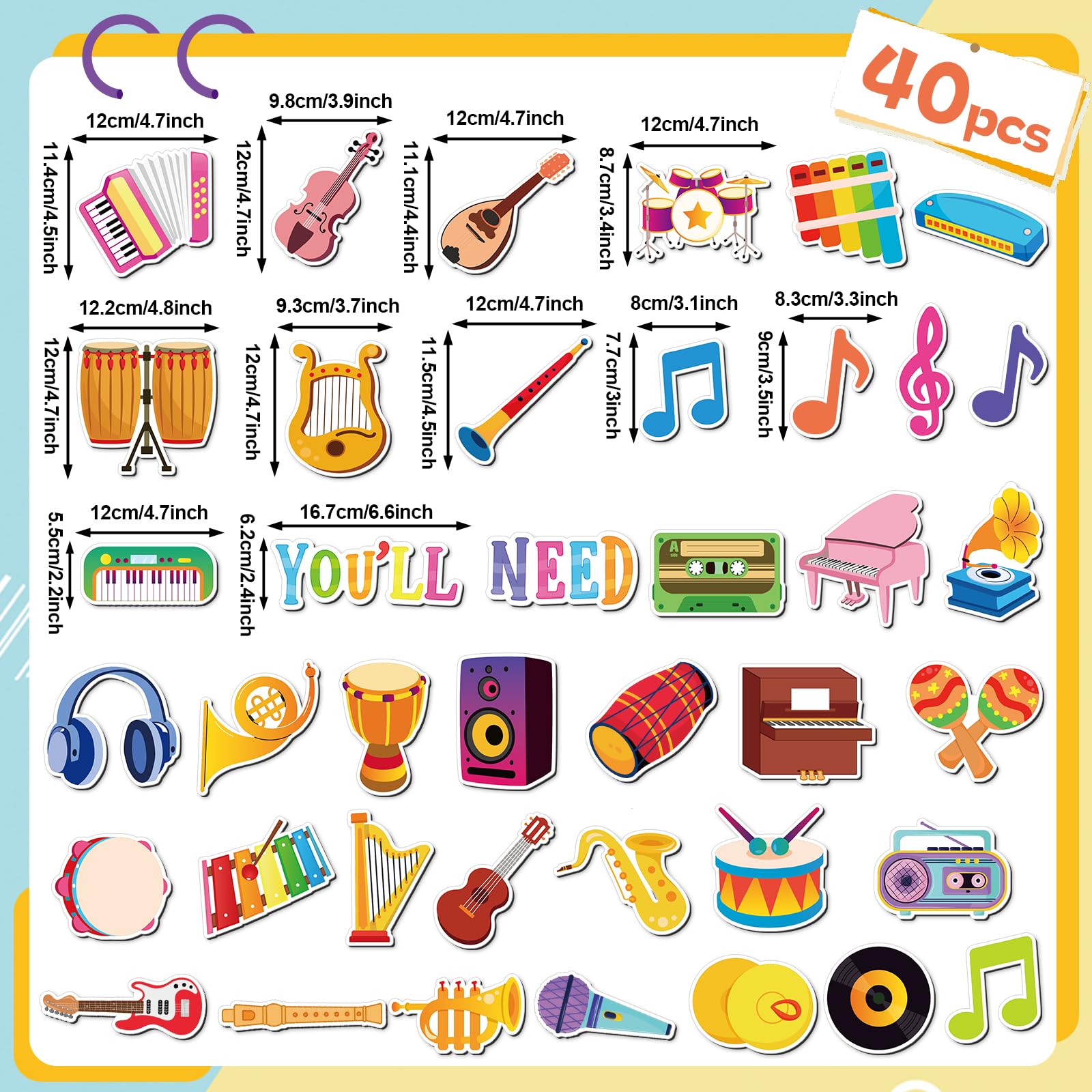 Juego de 40 imanes de música para el aula que necesitarás, imanes de administración, notas musicales, juego de imanes para profesores, artículos imprescindibles para el aula de primaria, suministros