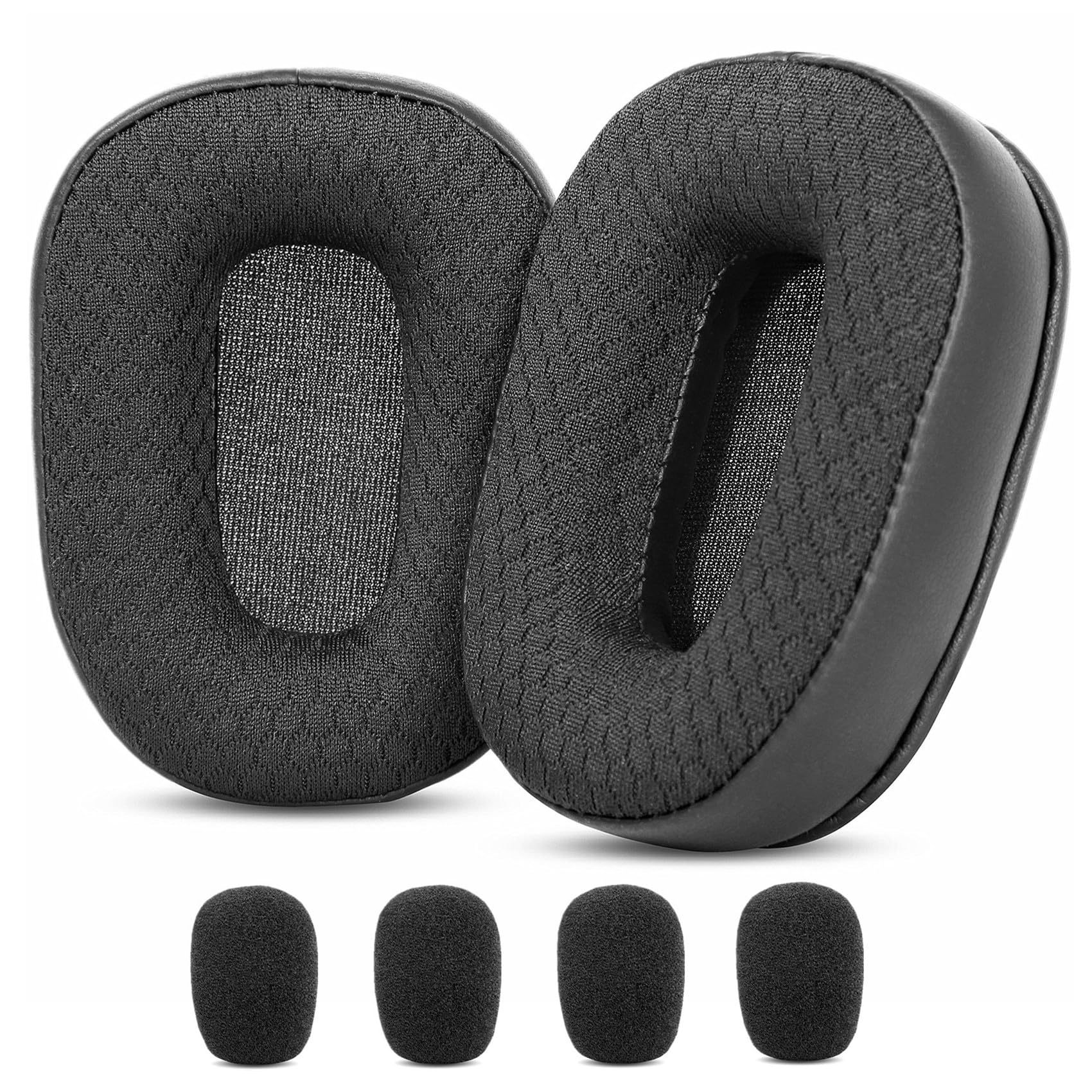 TaiZiChangQinUpgrade Ear Pads Ear Cushions Kit Replacement Compatible with VXI BlueParrott B450-XT B450XT B450 XT Bluetooth Headphone Fabric Earpads
