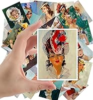 Vista 9 de Calcomanías grandes (24 piezas de 2.5 x 3.5 pulgadas) escenas de vida victoriana ilustración de revista vintage