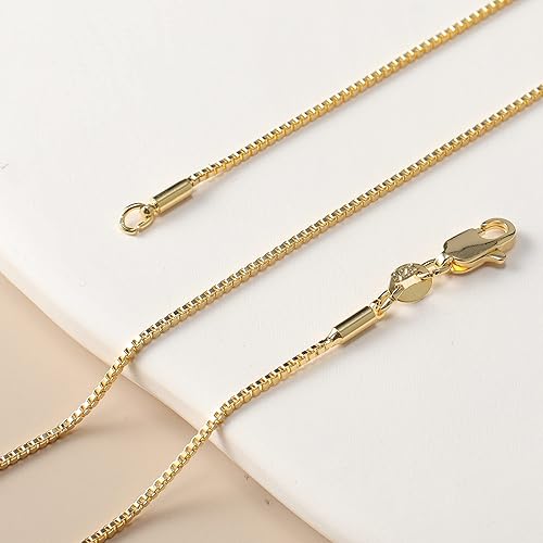 Miniatura 5 de Collar de cadena fina de 0.039 in, chapado en oro real de 14 quilates, cadena delicada para mujer, cadenas resistentes y simples para mujer, no se