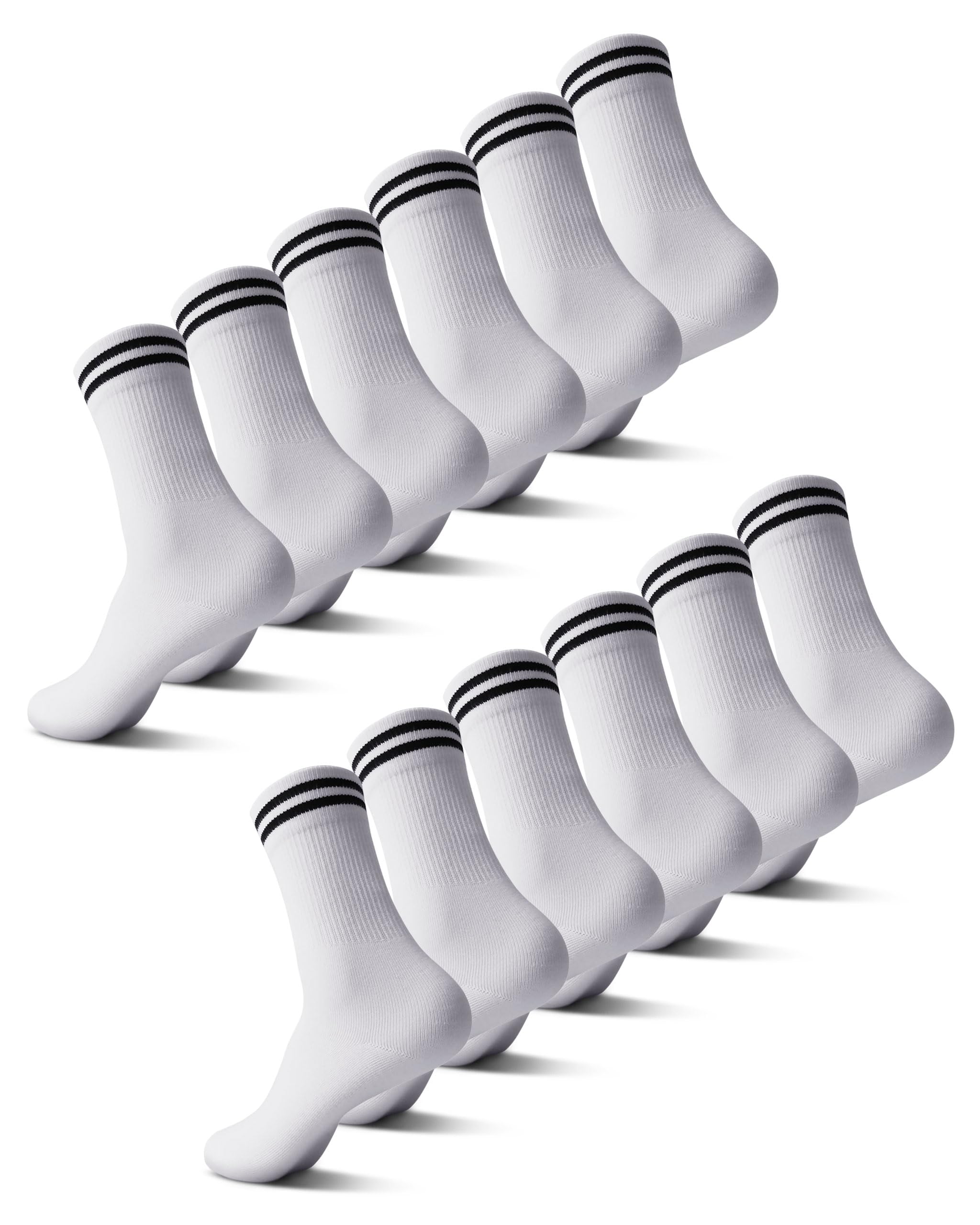 YOUCHAN Socken Herren Damen 6 Paar Retro Tennissocken Baumwollsocken Gestreifte Socken Größe 35-50