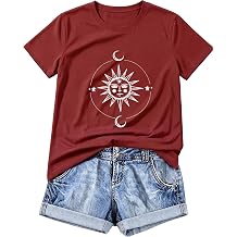 T Shirts for Women Summer Short Sleeve Crewneck Tops Graphic Basic Tees