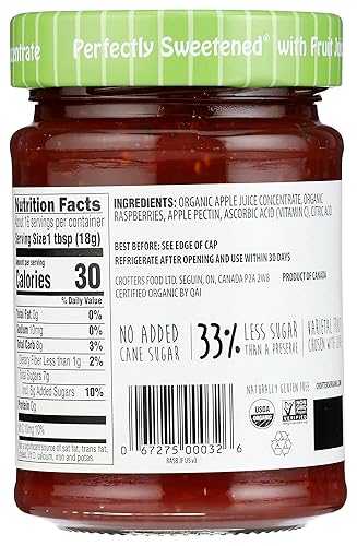 Vista 2 de Mermelada de Fruta de Frambuesa Orgánica Crofter's, tarro de 10 onzas