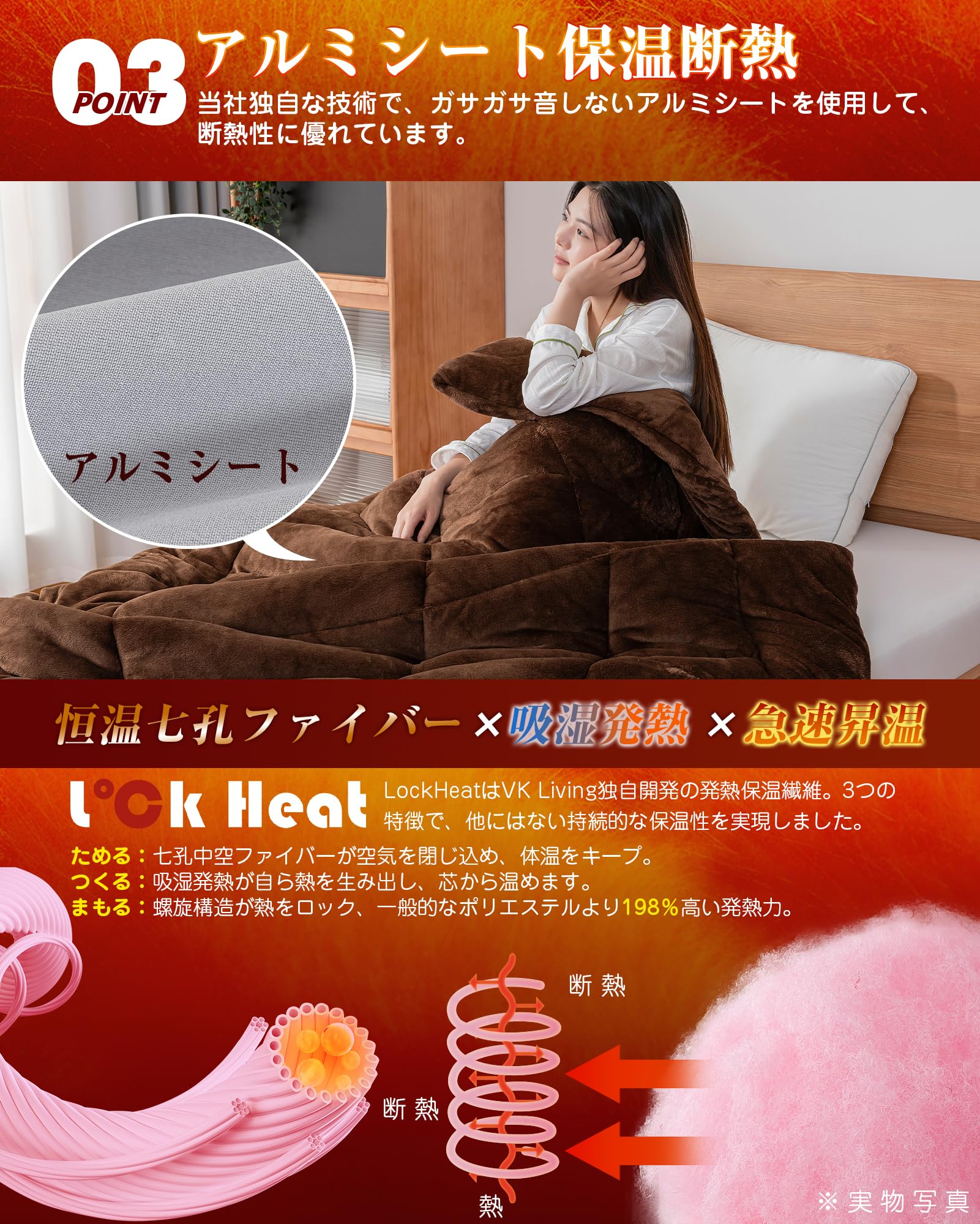 Amazon｜VK Living 掛け布団 【シンサレート＋宇宙服断熱素材