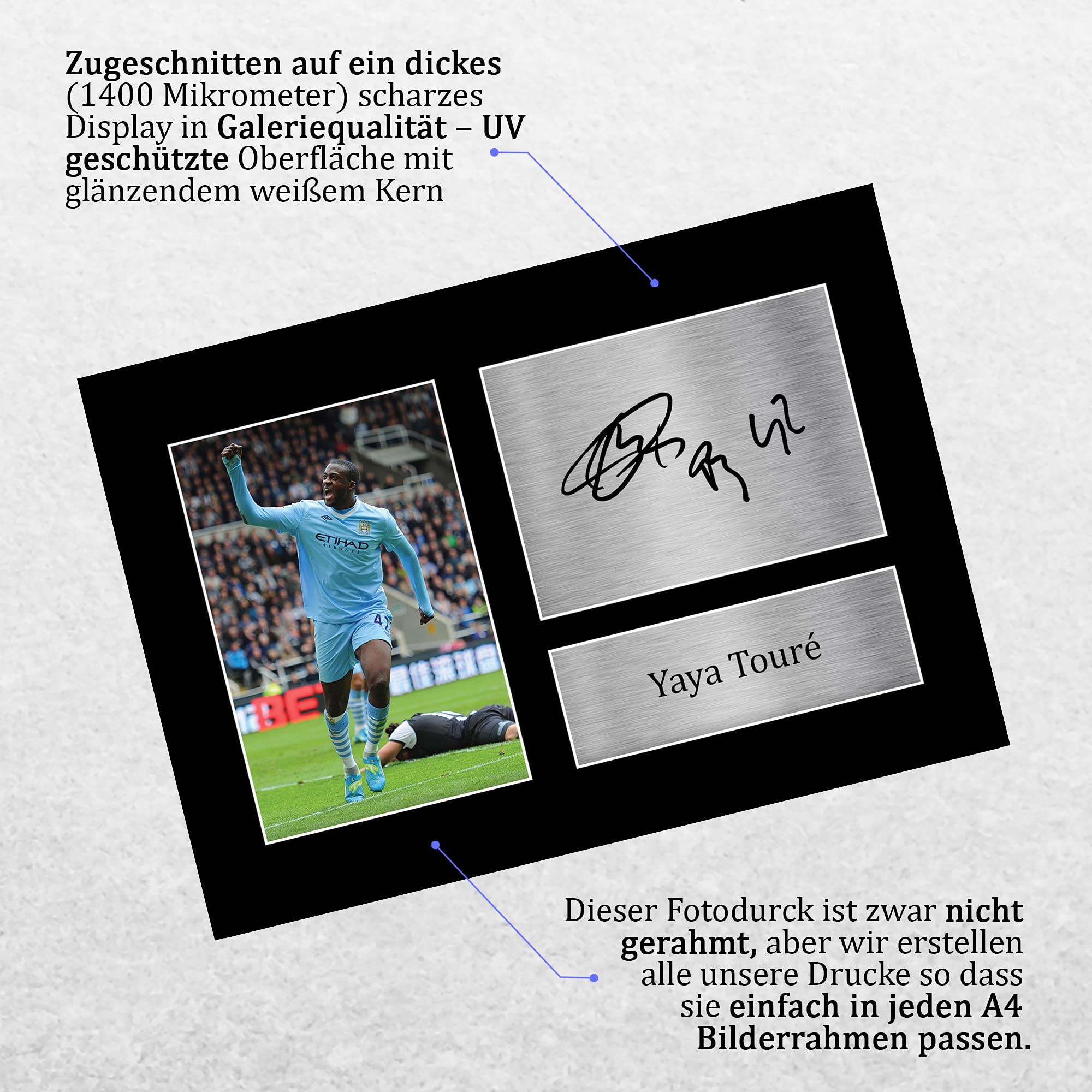 HWC Trading A4 Yaya Toure Manchester City Manchester City Gifts gedrucktes Autogramm für Fußballfans und Fans