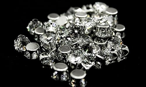 Miniatura 5 de 50x 10mm coser en Rhinestones Diamantes diamantes cristales para artes, artesanías, ropa, scrapbook adorno o decoracionesen plata carcasa Setting