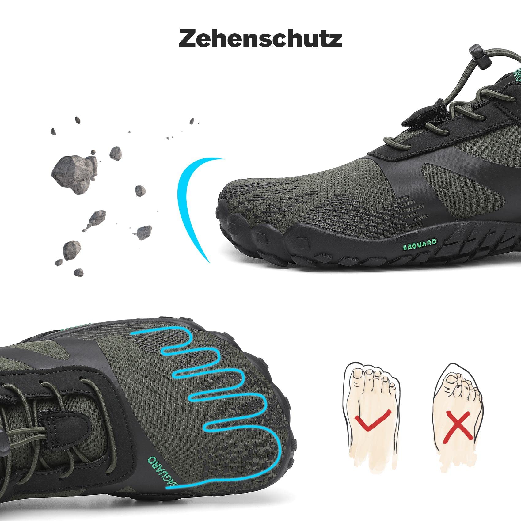 SAGUARO Estate Scarpe Barefoot Minimaliste Uomo Comode e Leggere Antiscivolo Trekking Trail Running Scarpe Asciugatura Rapida Outdoor e Indoor