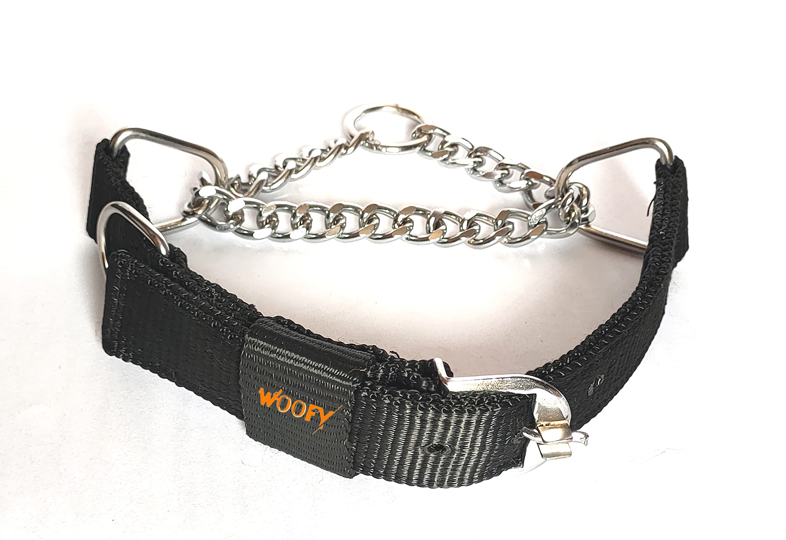 Woofy Heavy Weighted Durable and Adjustable Dog Choke Collar Nylon Half Chain Collar Half Choker Stainless Steel Dogs Collars Size - 1.25 inch X-Large Size for Giant and Large Breed Dog (Black Color) (B0B2CWCPT3) Amazon Price History, Amazon Price Tracker