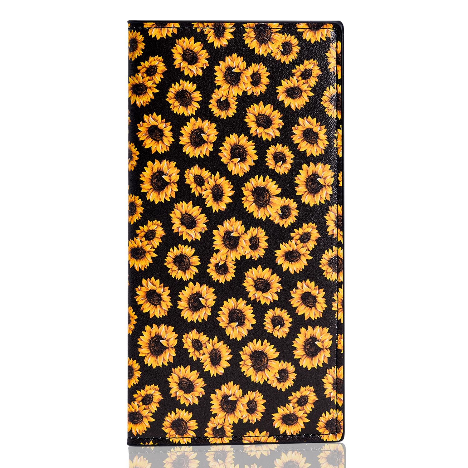 CASMONAL Checkbook Cover for Women &amp; Men, PU Leather Wallet RFID Blocking