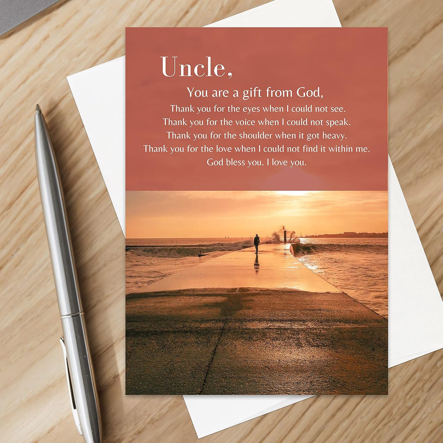 Christian Thank You Uncle Card for Appreciation Card Christian Thank You to Uncle Gift for Christian Appreciation (Pack of 12)