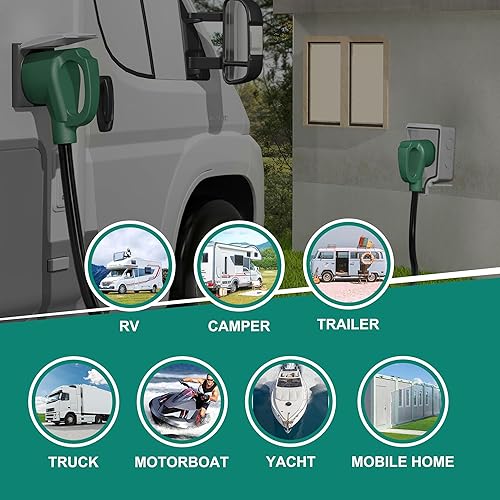 Miniatura 7 de STRIGHT Cable de extensión RV de 10 pies de 30 amperios, cable de extensión de alimentación RV NEMA TT-30P macho a TT-30R hembra, resistente calibre