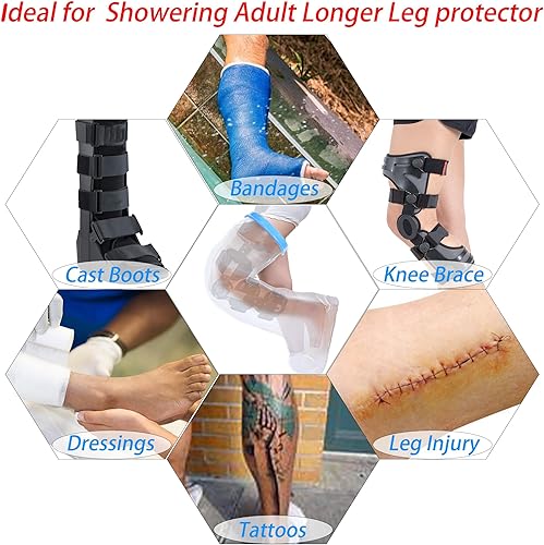 Miniatura 3 de Protector extra grande para piernas de adulto para ducha, cubierta completa de fundición para protector de ducha, funda de tocador fundida, bolsa de