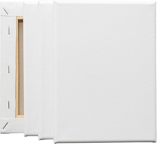 Miniatura 158 de FIXSMITH Lienzo estirado de 6 x 8 pulgadas, paquete de 12 lienzos blancos en blanco para pintar, imprimado, 100% algodón, perfil de 5/8 pulgadas