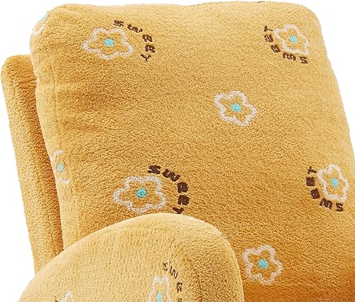 Miniatura 8 de HomSof Modern Nursery - Silla mecedora decorativa de mediados de siglo con bolsillo lateral, silla mecedora tapizada de madera con respaldo alto,