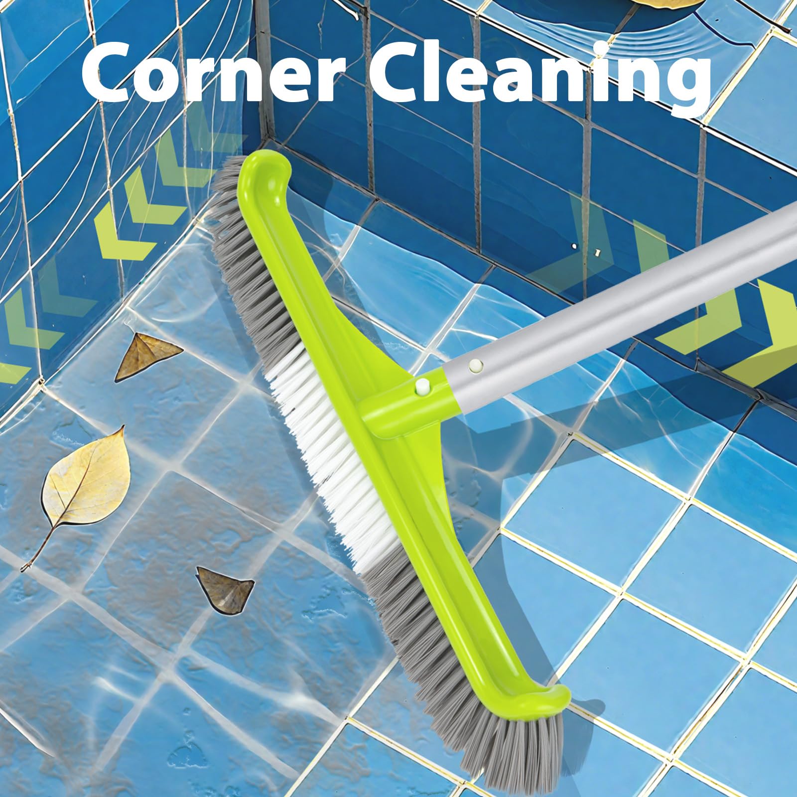 Cepillo Piscina 40 cm (16"), Cepillo para Paredes de Piscina con Cabezal en Ángulo de 45°, 7 Filas de Cerdas de Nylon, Cepillo de Limpieza para Piscina con Sistema EZ-Clip para(Palo no Incluido) — view 6