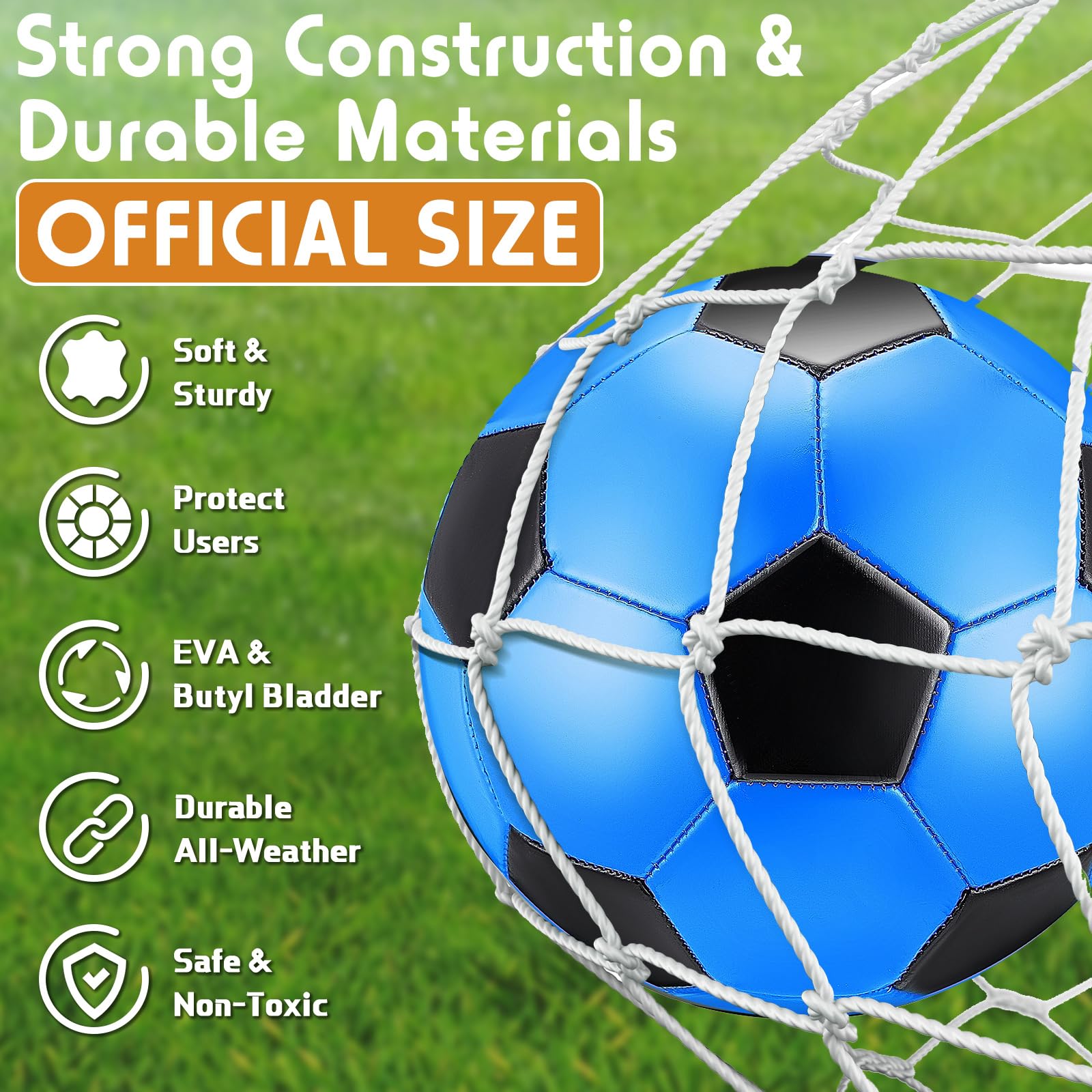 MiniInflat 12 balones de fútbol de tamaño a granel, 4 balones de fútbol con bomba, fútbol suave para exteriores e interiores, para entrenamiento deportivo, juego de práctica de regalo para jóvenes