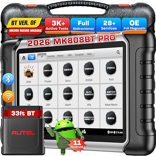 Autel Scanner MaxiCOM MK808BT PRO: 2026 Bidirectional Scan Tool Work as MK900BT, 33FT BT 2.0 Ver. of MK900 MX900 MK808S MaxiCheck MX808S MK808Z, 3K+