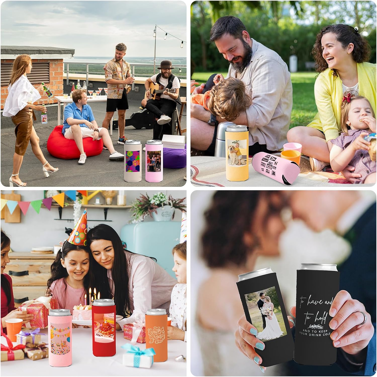 36 Pack BooziesKoozies Bulk Custom Neoprene Slim Can Cooler Sleeves - Insulated Collapsible Drink Holders with Logo for Wedding Favors, Fishing, Picnics (36, Slim Can Coolers) - Image 7