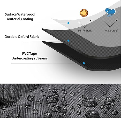 Miniatura 3 de Cubierta redonda para fogata, impermeable, 32 pulgadas de diámetro x 13.7 pulgadas de alto, cubierta duradera de gas para fogatas al aire libre,