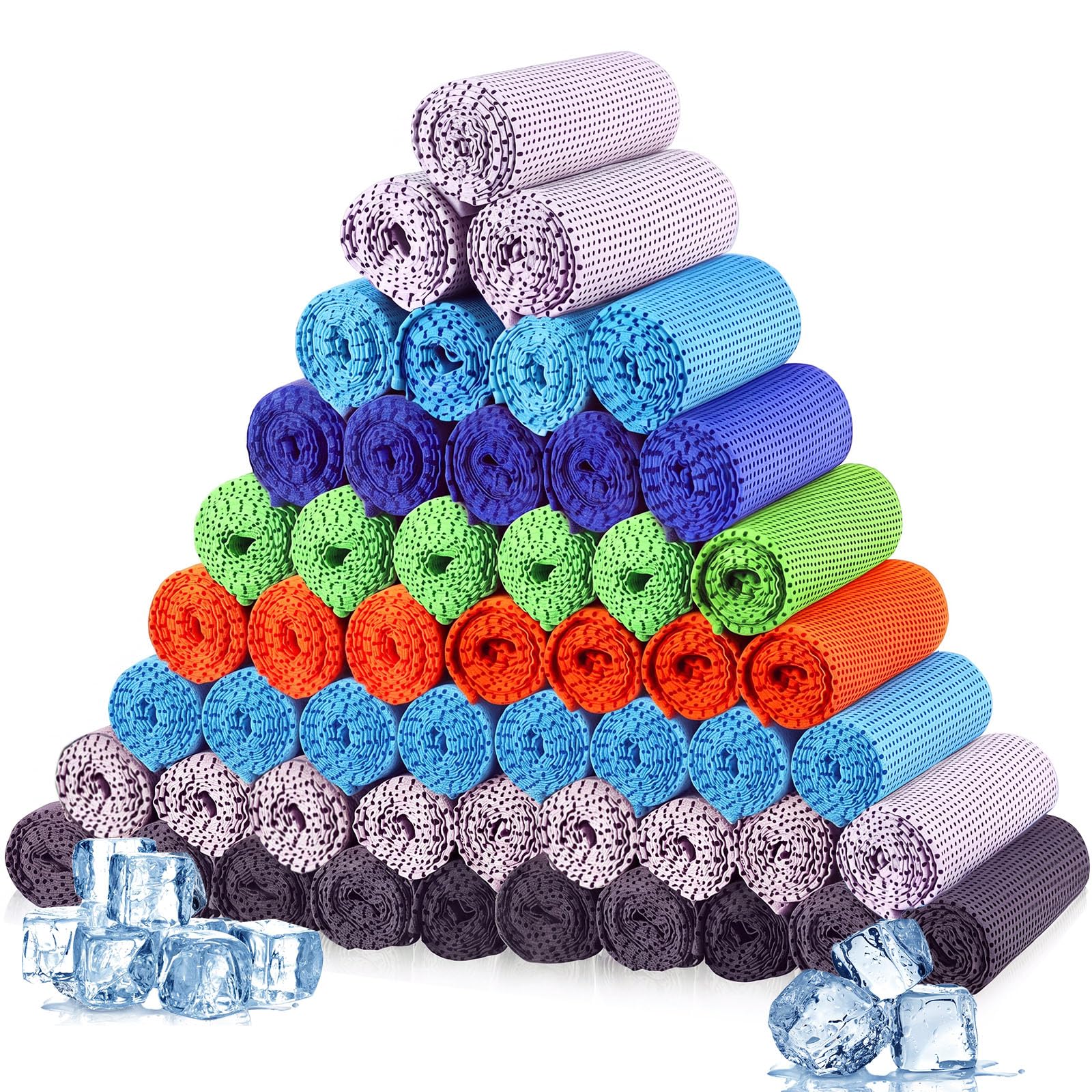 Maitys 600 Pcs Cooling Towel Bulk for Neck and Face, Fresh Colors