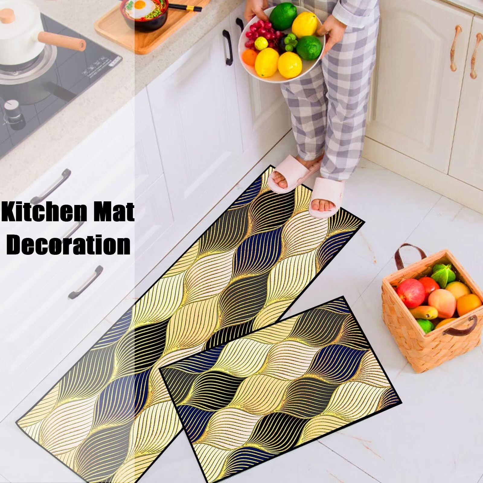 Ufamiluk Tapis Cuisine Lavable Antiderapant Long Moderne Design