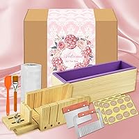 Vista 9 de Artcome Kit de moldes de corte para hacer jabón de pan, juego de moldes de jabón de madera ajustable multifunción - Juego de moldes rectangulares