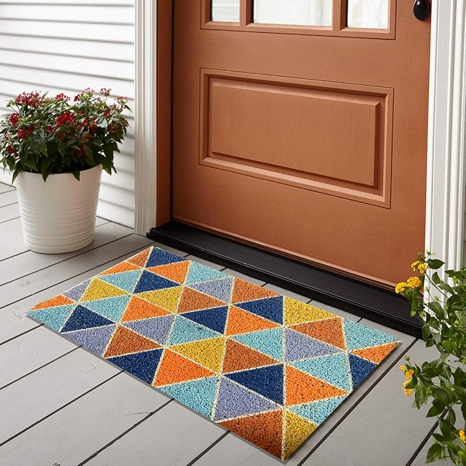 STATUS PVC Printed PVC Heavy Quality Thick Mat for Outdoor Multicolor Doormat for Home/Office/Outdoor (D2)