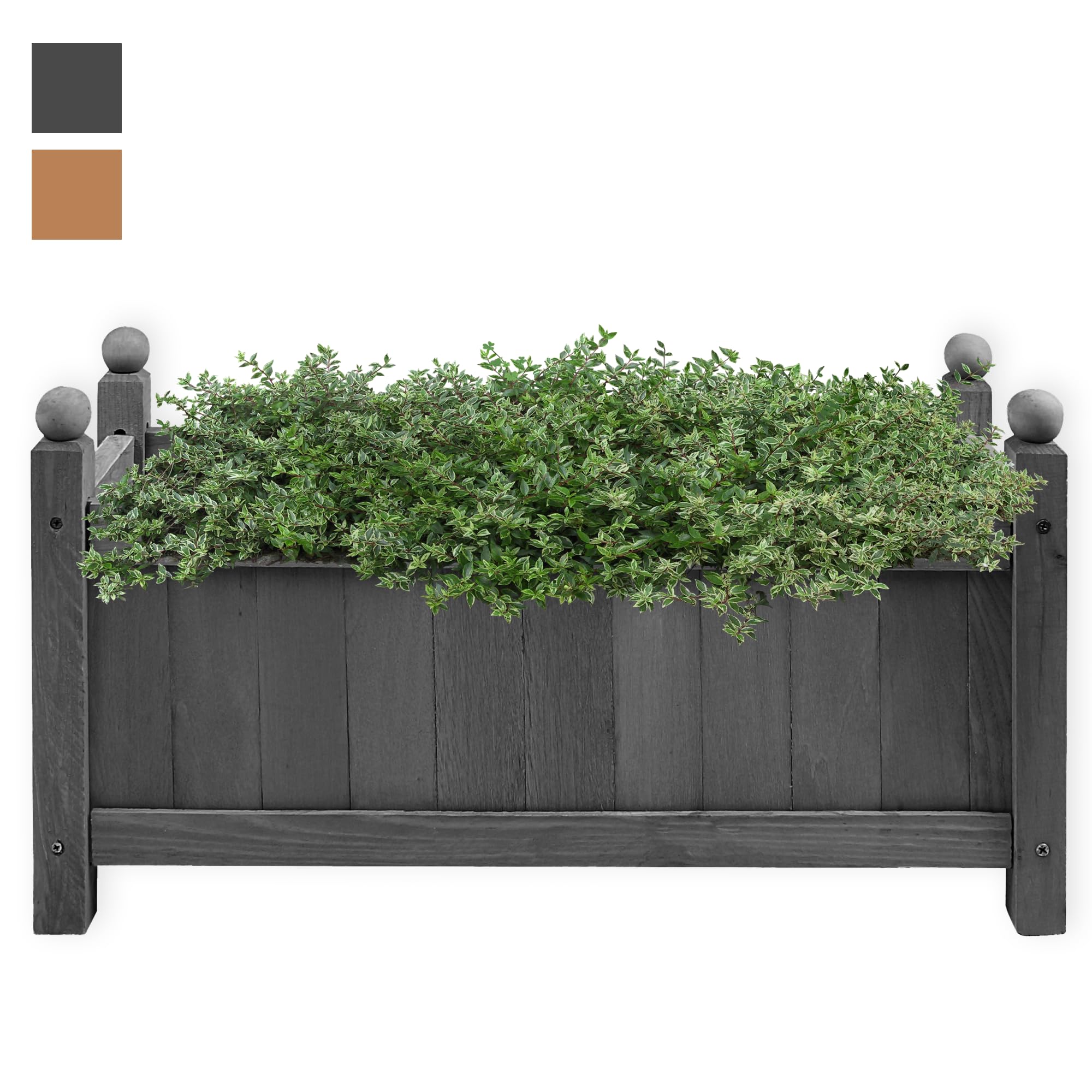 My Garden Wooden Rectangular Planter 60CM Heavy Duty Light Weight Large Wooden Raised Bed Planter For Garden Patios & Decking Plant Box Easy To Assemble Ideal For Plants Shrubs Flowers