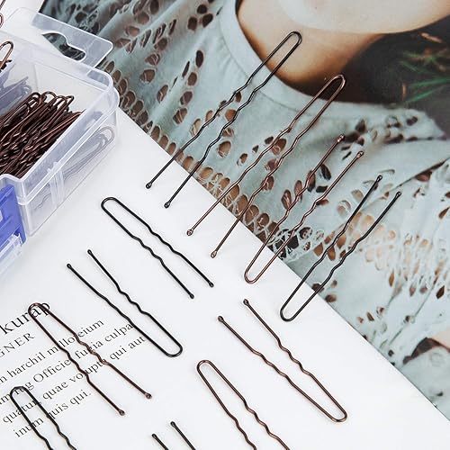 Miniatura 5 de AIEX Juego de 200 horquillas para el pelo en forma de U, pinzas para el cabello para mujeres y niñas y peluquería con caja de almacenamiento, color