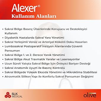 Silikon Yapışkanlı Sakrum Kalça Köpük Yara Örtüsü Çok Katmanlı Steril Bası ve Yatak Yarası 18x18cm