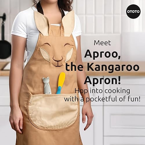 Miniatura 2 de OTOTO Nuevos delantales Aproo para cocinar bonito delantal, delantal de cocina con bolsillos, regalo de cocina, regalos de canguro, (solo delantal),